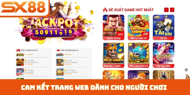 Cam kết trang web dành cho người chơi