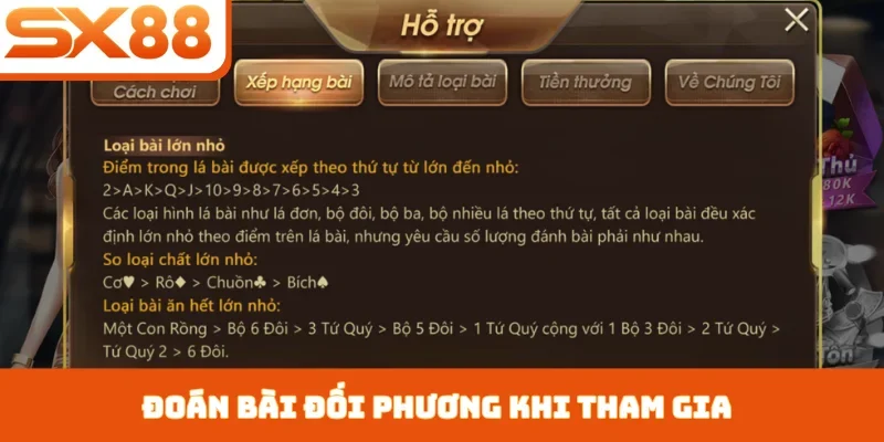 Đoán bài đối phương khi tham gia